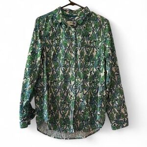 Maeve Vibrant Green and Blue Patterned Shirt
